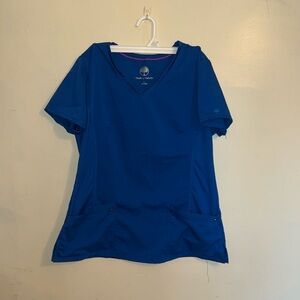 Healing Hands scrub top. Galaxy blue. Size Large.